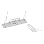 Pullman - LED Lineaire 250W - Noir - Luminaire industriel - Capteur sensor - Dimmable