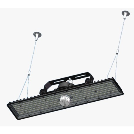 Pullman - LED Lineaire 250W - Noir - Luminaire industriel - Capteur sensor - Dimmable