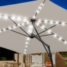 PARASOL DÉPORTÉ TAUPE EN POLYESTER AVEC LED 3M SOLED PULLMAN