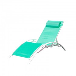 BAIN DE SOLEIL INCLINABLE AVEC COUSSIN RELAX TURQUOISE+WHITE PULLMAN