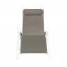 BAIN DE SOLEIL INCLINABLE AVEC COUSSIN RELAX TAUPE+WHITE PULLMAN