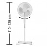 VENTILATEUR SUR PIEDS OSCILLANT 50W A 3 VITESSES PURE400 BLANC PULLMAN